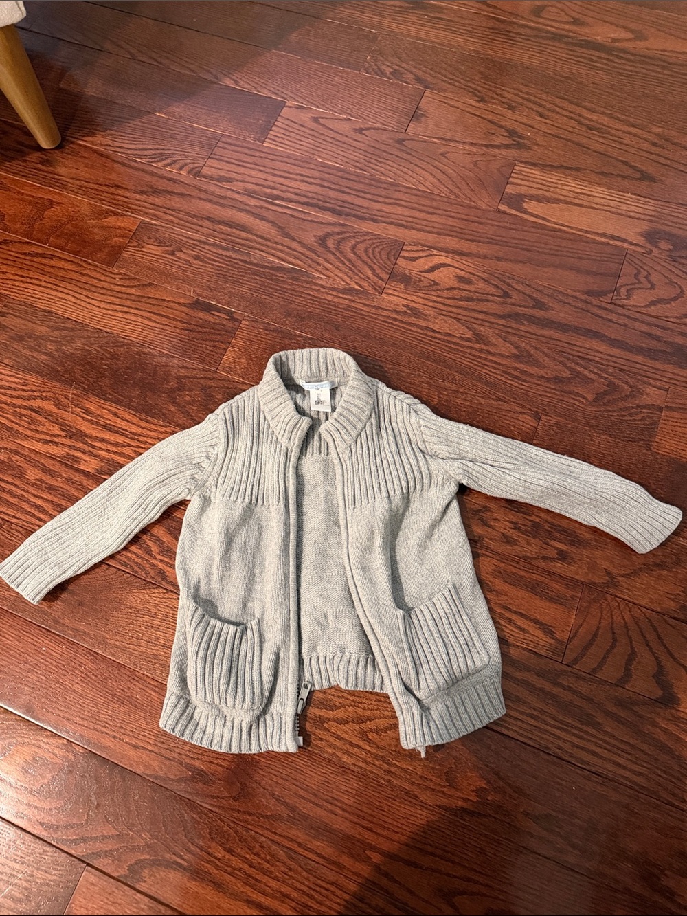 Janie and Jack Light Gray Knit Cardigan Jacket